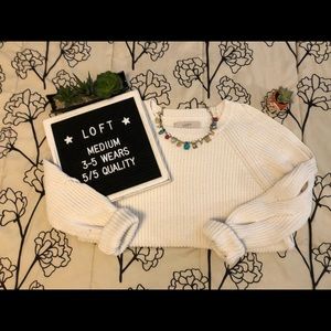 [ LOFT ] Twist Cut Out Sleeve Sweater